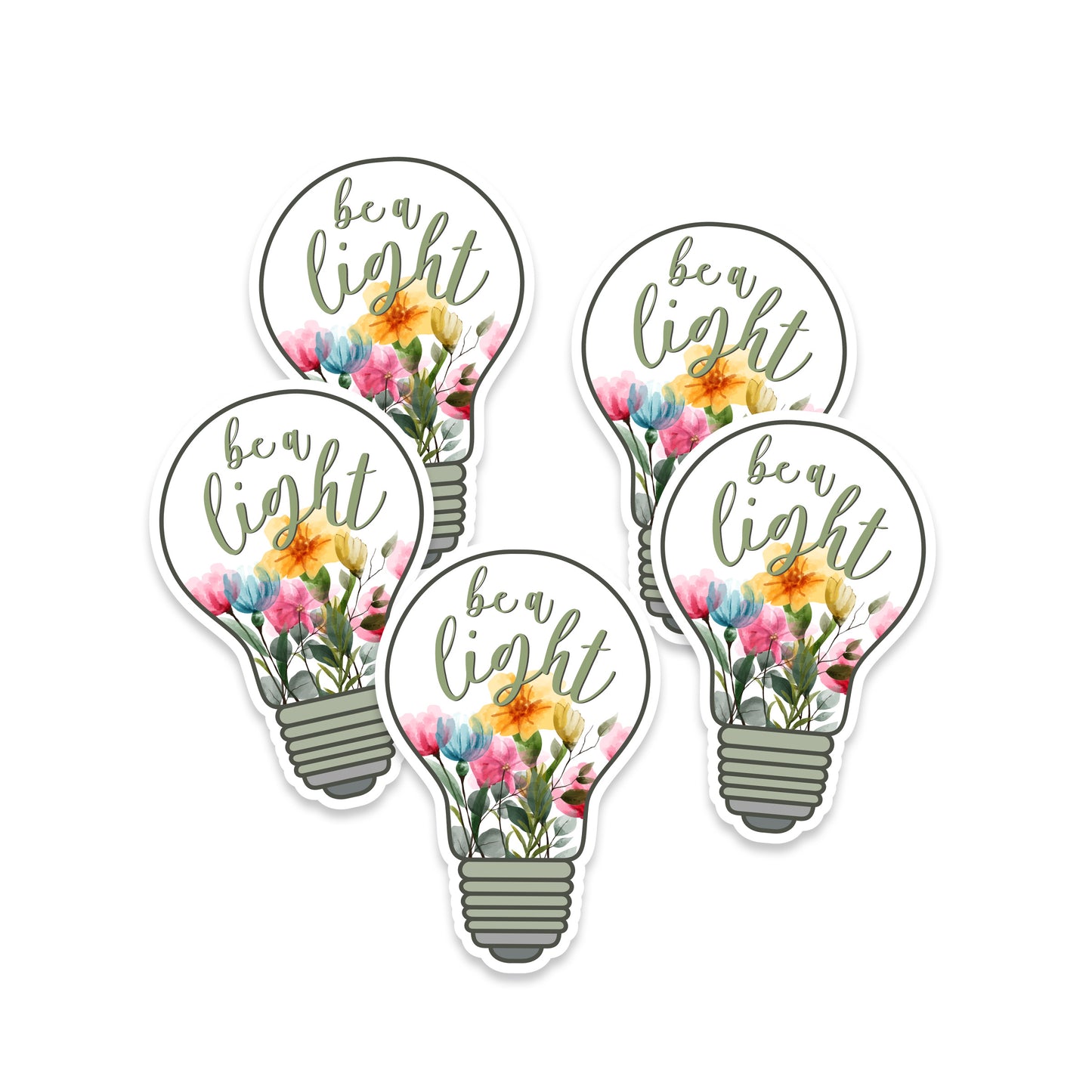 Be A Light Floral Light Bulb Sticker