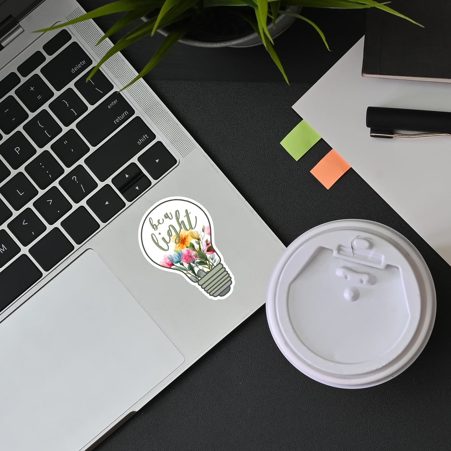 Be A Light Floral Light Bulb Sticker