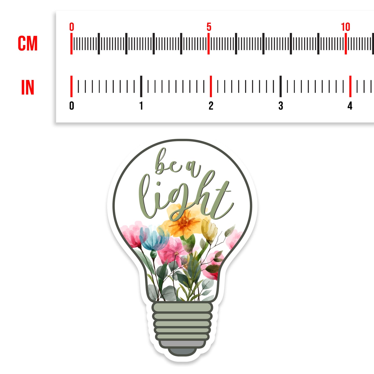 Be A Light Floral Light Bulb Sticker