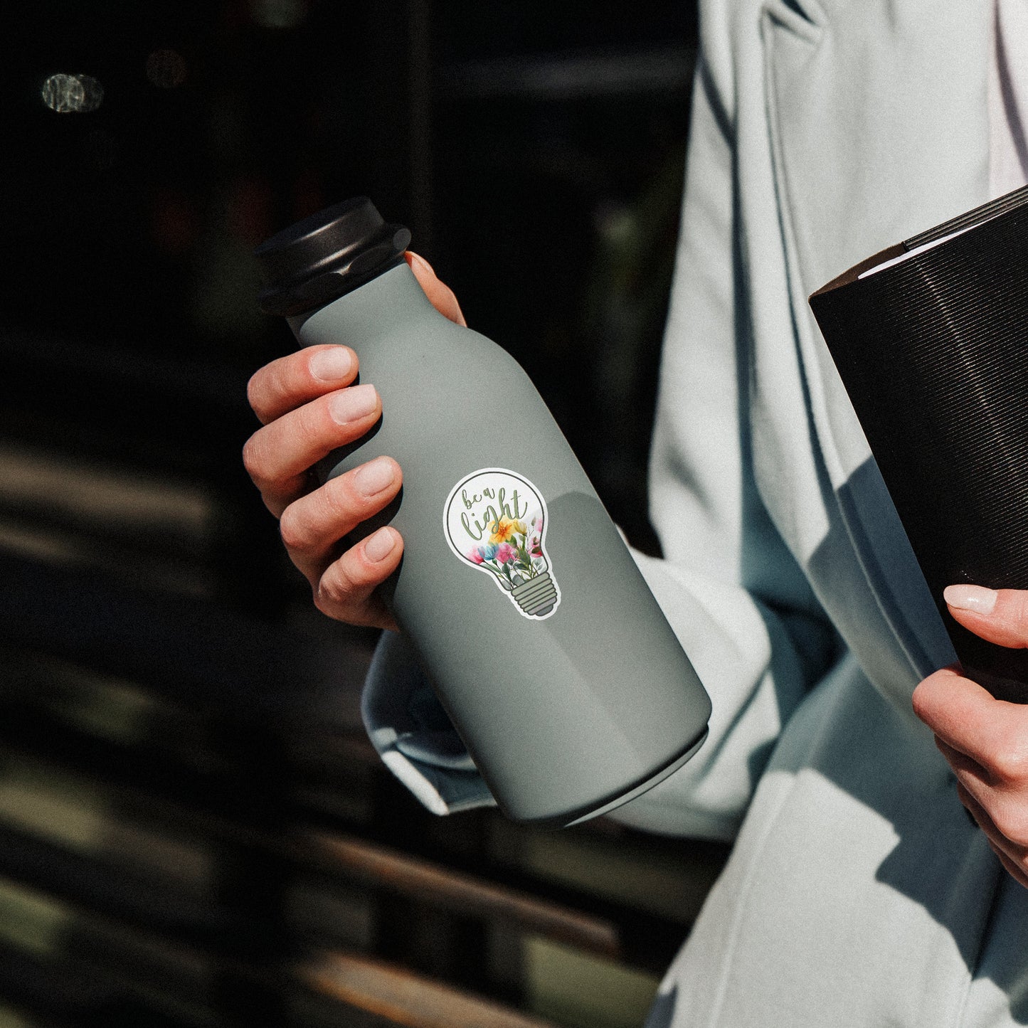 Be A Light Floral Light Bulb Sticker