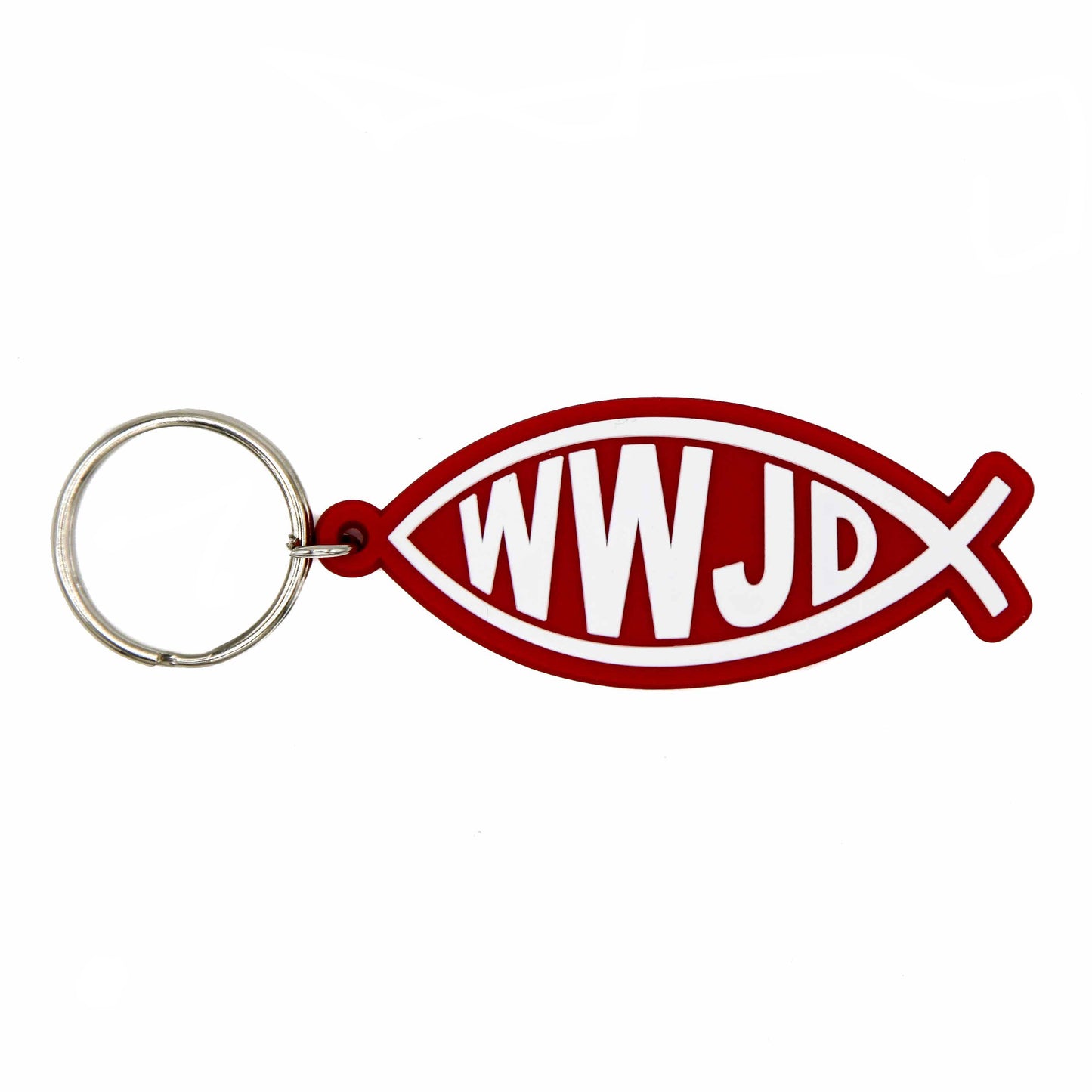 WWJD PVC Rubber Keychain
