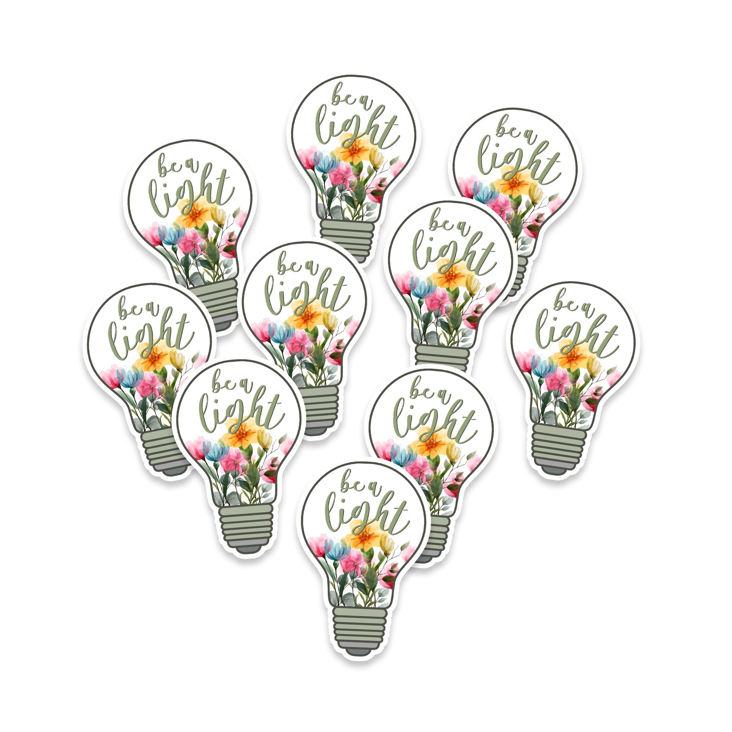 Be A Light Floral Light Bulb Sticker