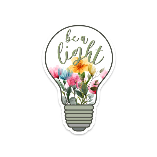 Be A Light Floral Light Bulb Sticker