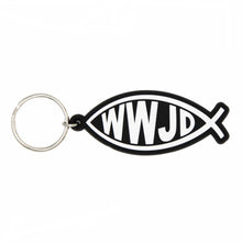 Load image into Gallery viewer, WWJD PVC Rubber Keychain