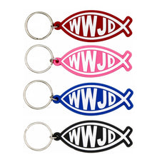 Load image into Gallery viewer, WWJD PVC Rubber Keychain