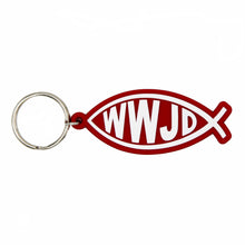 Load image into Gallery viewer, WWJD PVC Rubber Keychain